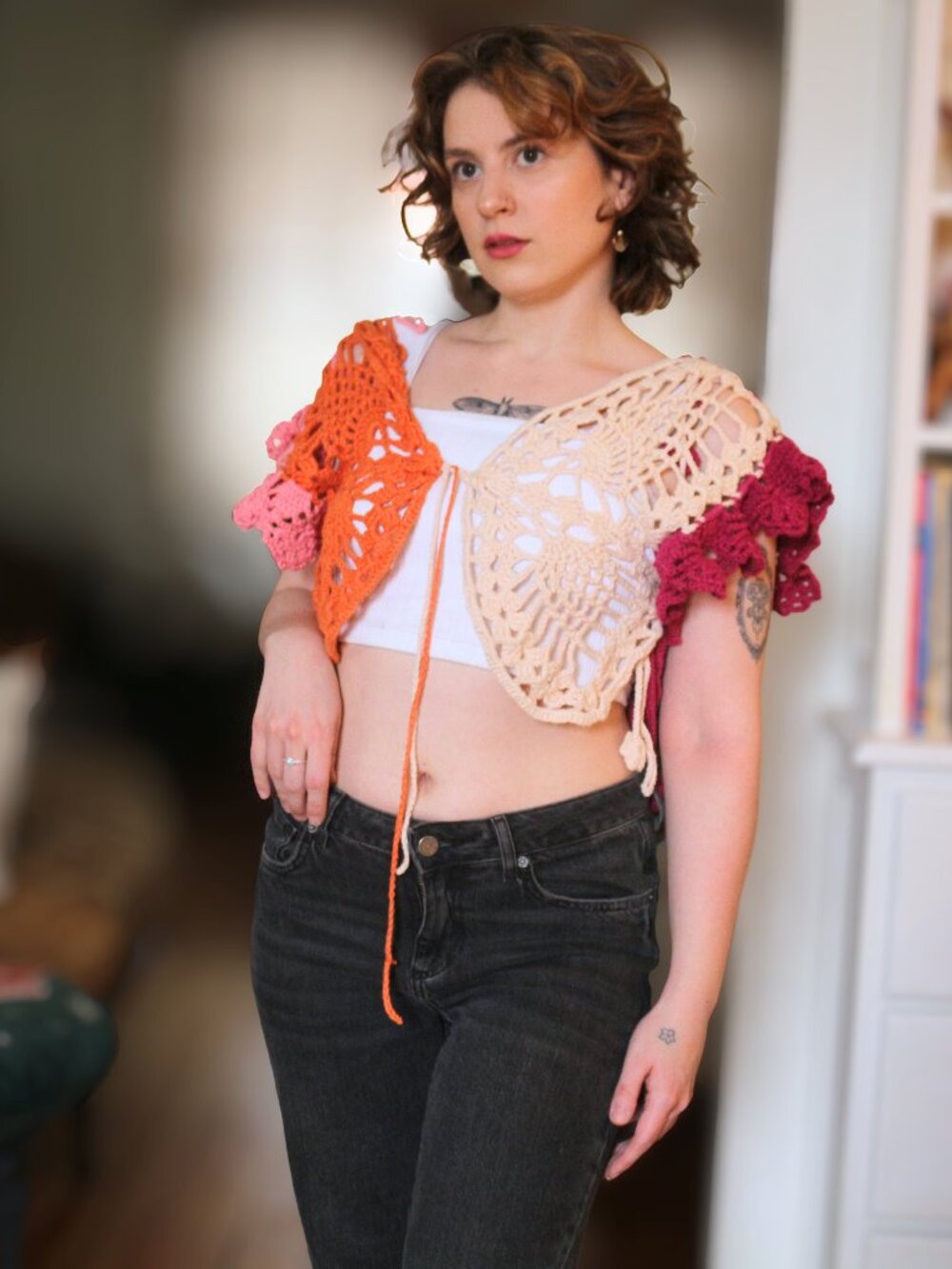 Handmade by Me Cotton Knit Butterfly Lesbian Blouse